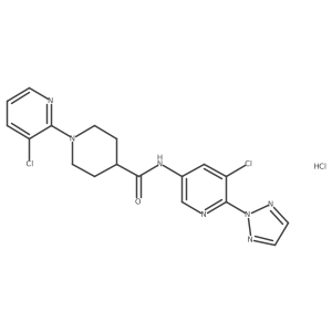 N-[5-chloro-6-(2H-1,2,3-triazol-2-yl)pyridin-3-yl]-1-(3-chloropyridin-2-yl)piperidine-4-carboxamide hydrochloride结构式
