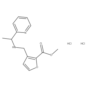 Methyl 3-({[1-(pyridin-2-yl)ethyl]amino}methyl)furan-2-carboxylate dihydrochloride结构式