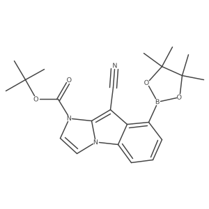 CC(C)(C)OC(=O)n1ccn2c3cccc(B4OC(C)(C)C(C)(C)O4)c3c(C#N)c12结构式