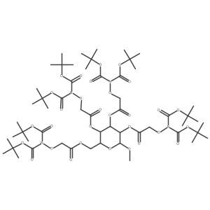 I+/--D-Galactopyranoside, methyl, tetrakis[[[bis[(1,1-dimethylethoxy)carbonyl]amino]oxy]acetate]结构式