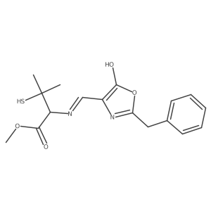 Valine, 3-mercapto-N-[[5-oxo-2-(phenylmethyl)-4(5H)-oxazolylidene]methyl]-, methyl ester Structure