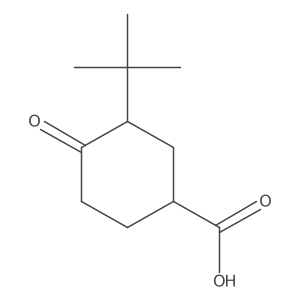 Cyclohexanecarboxylic acid, 3-(1,1-dimethylethyl)-4-oxo-, cis- Structure
