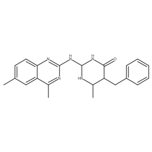 5-Benzyl-2-[(4,6-dimethylquinazolin-2-yl)amino]-6-methyl-1,3-diazinan-4-one Structure