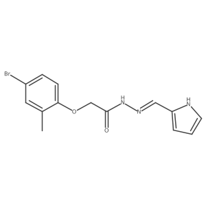 2-(4-bromo-2-methylphenoxy)-N'-[(E)-1H-pyrrol-2-ylmethylidene]acetohydrazide Structure