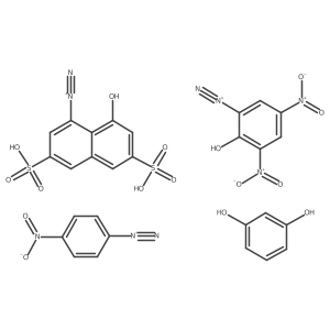 Benzene-1,3-diol;2-hydroxy-3,5-dinitrobenzenediazonium;8-hydroxy-3,6-disulfonaphthalene-1-diazonium;4-nitrobenzenediazonium Structure