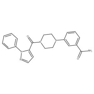 3-[4-[(1-Phenyl-1H-pyrazol-5-yl)carbonyl]-1-piperazinyl]benzamide结构式