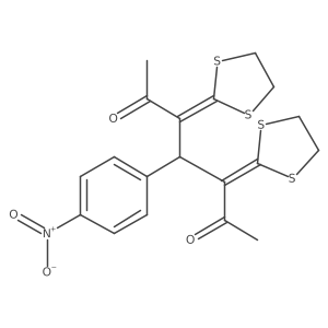 3,5-Bis(1,3-dithiolan-2-ylidene)-4-(4-nitrophenyl)heptane-2,6-dione Structure