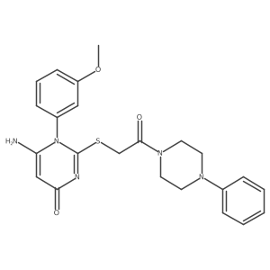 6-amino-1-(3-methoxyphenyl)-2-((2-oxo-2-(4-phenylpiperazin-1-yl)ethyl)thio)pyrimidin-4(1H)-one结构式