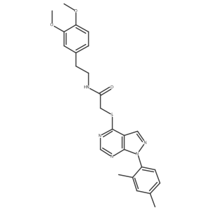 N-(3,4-dimethoxyphenethyl)-2-((1-(2,4-dimethylphenyl)-1H-pyrazolo[3,4-d]pyrimidin-4-yl)thio)acetamide Structure