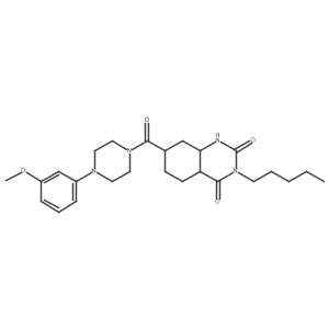 7-[4-(3-methoxyphenyl)piperazine-1-carbonyl]-3-pentyl-4a,5,6,7,8,8a-hexahydro-1H-quinazoline-2,4-dione Structure