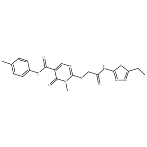 2-((2-((5-ethyl-1,3,4-thiadiazol-2-yl)amino)-2-oxoethyl)thio)-1-methyl-6-oxo-N-(p-tolyl)-1,6-dihydropyrimidine-5-carboxamide Structure