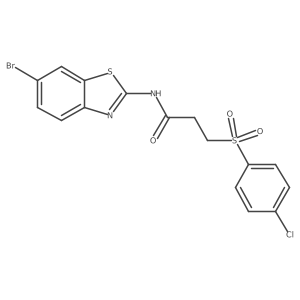 N-(6-bromobenzo[d]thiazol-2-yl)-3-((4-chlorophenyl)sulfonyl)propanamide Structure