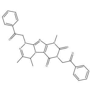3,4,9-trimethyl-1,7-bis(2-oxo-2-phenylethyl)-7,9-dihydro-[1,2,4]triazino[3,4-f]purine-6,8(1H,4H)-dione Structure