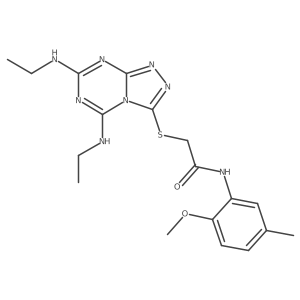 2-((5,7-bis(ethylamino)-[1,2,4]triazolo[4,3-a][1,3,5]triazin-3-yl)thio)-N-(2-methoxy-5-methylphenyl)acetamide Structure