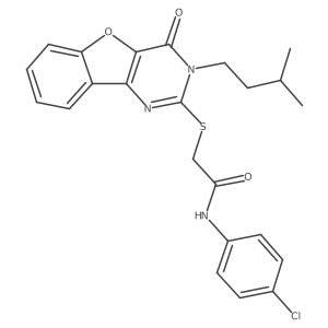 N-(4-chlorophenyl)-2-{[3-(3-methylbutyl)-4-oxo-3,4-dihydro[1]benzofuro[3,2-d]pyrimidin-2-yl]sulfanyl}acetamide Structure