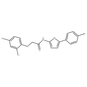 N-[5-(4-bromophenyl)-1,3,4-oxadiazol-2-yl]-2-(2,4-dichlorophenoxy)acetamide结构式