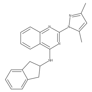 [2-(3,5-Dimethyl-pyrazol-1-yl)-quinazolin-4-yl]-indan-2-yl-amine结构式