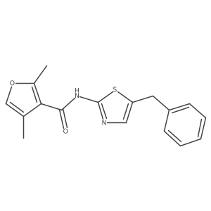 N-(5-benzylthiazol-2-yl)-2,4-dimethylfuran-3-carboxamide Structure