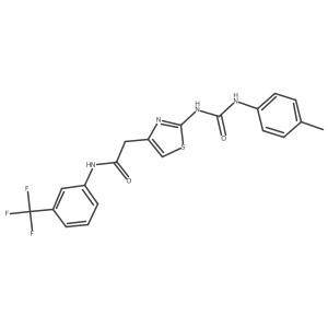 2-(2-(3-(p-tolyl)ureido)thiazol-4-yl)-N-(3-(trifluoromethyl)phenyl)acetamide结构式