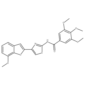 3,4,5-trimethoxy-N-(4-(7-methoxybenzofuran-2-yl)thiazol-2-yl)benzamide结构式