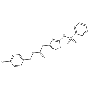 N-(4-chlorobenzyl)-2-(2-(phenylsulfonamido)thiazol-4-yl)acetamide Structure
