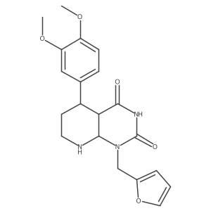 5-(3,4-Dimethoxyphenyl)-1-(furan-2-ylmethyl)-4a,5,6,7,8,8a-hexahydropyrido[2,3-d]pyrimidine-2,4-dione结构式