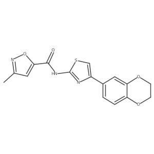 N-(4-(2,3-dihydrobenzo[b][1,4]dioxin-6-yl)thiazol-2-yl)-3-methylisoxazole-5-carboxamide Structure