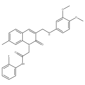 2-(3-(((3,4-dimethoxyphenyl)amino)methyl)-7-methyl-2-oxoquinolin-1(2H)-yl)-N-(2-fluorophenyl)acetamide Structure
