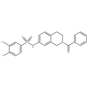 N-(2-benzoyl-1,2,3,4-tetrahydroisoquinolin-7-yl)-3-chloro-4-fluorobenzenesulfonamide Structure