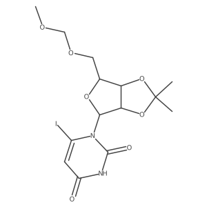 6-Iodo-5a(2)-O-(methoxymethyl)-2a(2),3a(2)-O-(1-methylethylidene)uridine结构式