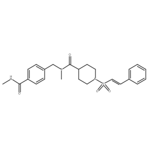N-methyl-N-{[4-(methylcarbamoyl)phenyl]methyl}-1-(2-phenylethenesulfonyl)piperidine-4-carboxamide Structure