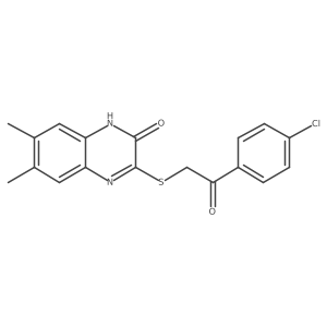 1-(4-Chlorophenyl)-2-[(3-hydroxy-6,7-dimethylquinoxalin-2-yl)sulfanyl]ethan-1-one结构式