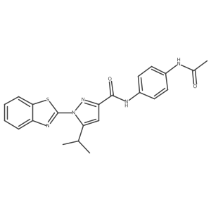 N-(4-acetamidophenyl)-1-(benzo[d]thiazol-2-yl)-5-isopropyl-1H-pyrazole-3-carboxamide Structure