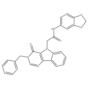 N-(benzo[d][1,3]dioxol-5-yl)-2-(3-benzyl-4-oxo-3H-pyrimido[5,4-b]indol-5(4H)-yl)acetamide结构式