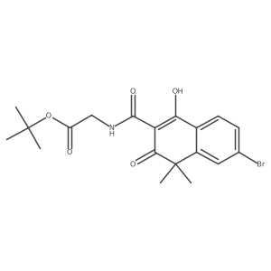 1,1-Dimethylethyl N-((7-bromo-4-hydroxy-1,1-dimethyl-2-oxo-naphthalen-3-yl)carbonyl)glycinate结构式
