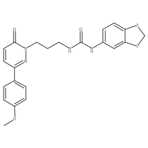 1-(benzo[d][1,3]dioxol-5-yl)-3-(3-(3-(4-methoxyphenyl)-6-oxopyridazin-1(6H)-yl)propyl)urea结构式
