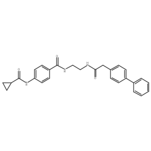 N-(4-{[2-(2-{[1,1'-biphenyl]-4-yl}acetamido)ethyl]carbamoyl}phenyl)cyclopropanecarboxamide结构式