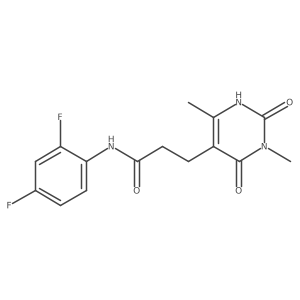 Cc1[nH]c(=O)n(C)c(=O)c1CCC(=O)Nc1ccc(F)cc1F结构式