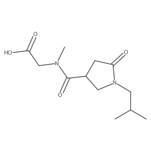 N-(1-Isobutyl-5-oxopyrrolidine-3-carbonyl)-N-methylglycine结构式