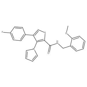 4-(4-fluorophenyl)-N-(2-methoxybenzyl)-3-(1H-pyrrol-1-yl)thiophene-2-carboxamide结构式