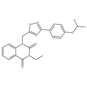 3-ethyl-1-((3-(4-isopropoxyphenyl)-1,2,4-oxadiazol-5-yl)methyl)quinazoline-2,4(1H,3H)-dione结构式