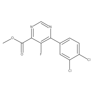 Methyl 6-(3,4-dichlorophenyl)-5-fluoropyrimidine-4-carboxylate结构式