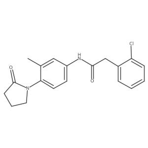 2-(2-chlorophenyl)-N-[3-methyl-4-(2-oxopyrrolidin-1-yl)phenyl]acetamide Structure