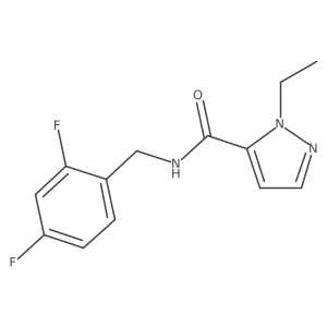 N-(2,4-difluorobenzyl)-1-ethyl-1H-pyrazole-5-carboxamide结构式