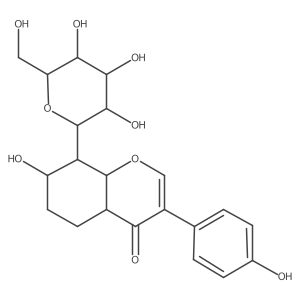 7-Hydroxy-3-(4-hydroxyphenyl)-8-[3,4,5-trihydroxy-6-(hydroxymethyl)oxan-2-yl]-4a,5,6,7,8,8a-hexahydrochromen-4-one Structure