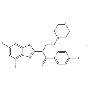 4-chloro-N-(4,6-difluorobenzo[d]thiazol-2-yl)-N-(2-morpholinoethyl)benzamide hydrochloride Structure