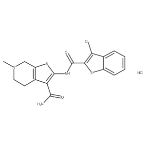2-(3-Chlorobenzo[b]thiophene-2-carboxamido)-6-methyl-4,5,6,7-tetrahydrothieno[2,3-c]pyridine-3-carboxamide hydrochloride Structure