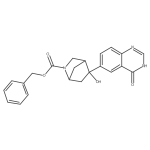 Phenylmethyl 5-(3,4-dihydro-4-oxo-6-quinazolinyl)-5-hydroxy-2-azabicyclo[2.2.1]heptane-2-carboxylate结构式