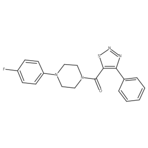 (4-(4-Fluorophenyl)piperazin-1-yl)(4-phenyl-1,2,3-thiadiazol-5-yl)methanone结构式