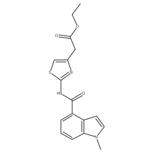 ethyl (2-{[(1-methyl-1H-indol-4-yl)carbonyl]amino}-1,3-thiazol-4-yl)acetate结构式